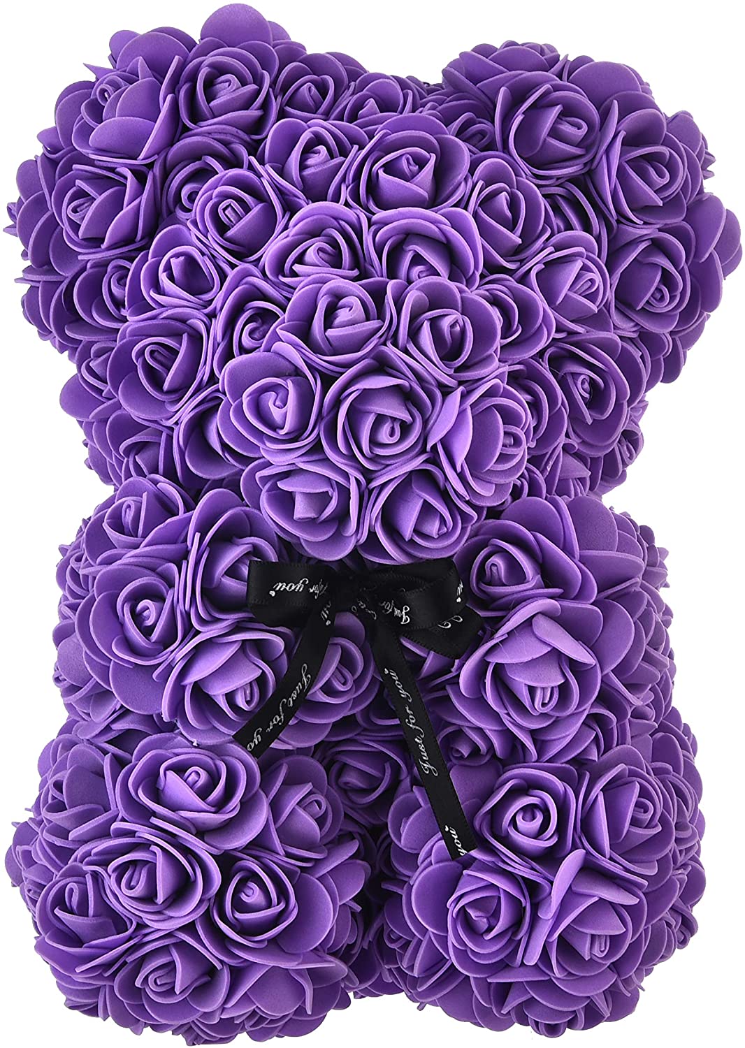 25cm bjørne af roser kunstige blomster hjem bryllup festival gør det selv billig bryllup dekoration boks krans håndværk: Lilla