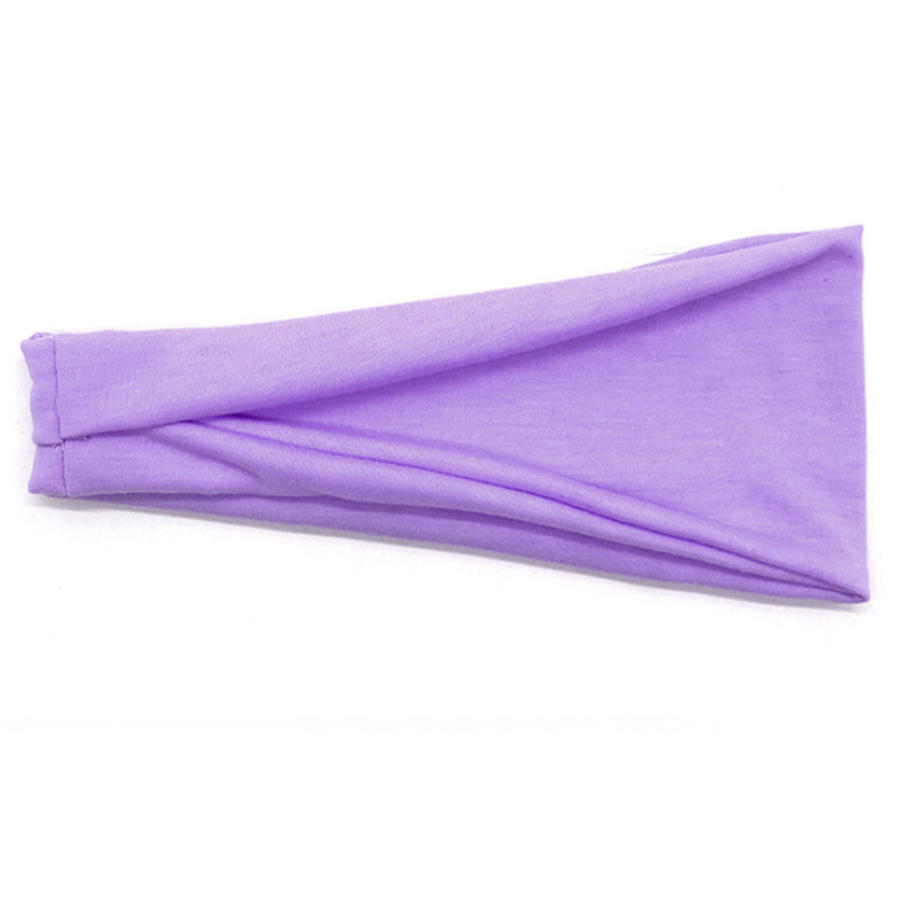 Banda para la cabeza de algodón para mujer, bandas para el cabello a la para mujer, turbante liso, diadema tejida torcida, accesorios para la cabeza anudados: Púrpura claro
