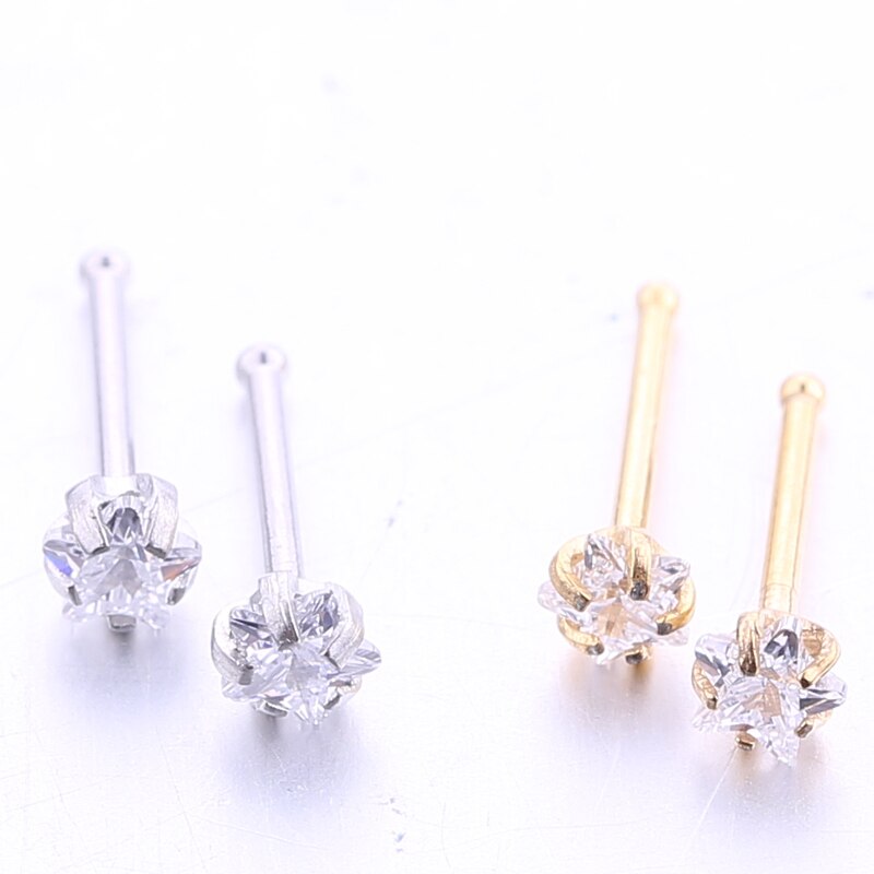 2-5PCS/PACK 20G Nose Studs Rings Silver Gold Body Piercing jewelry Small Earrings For Women Gilrs
