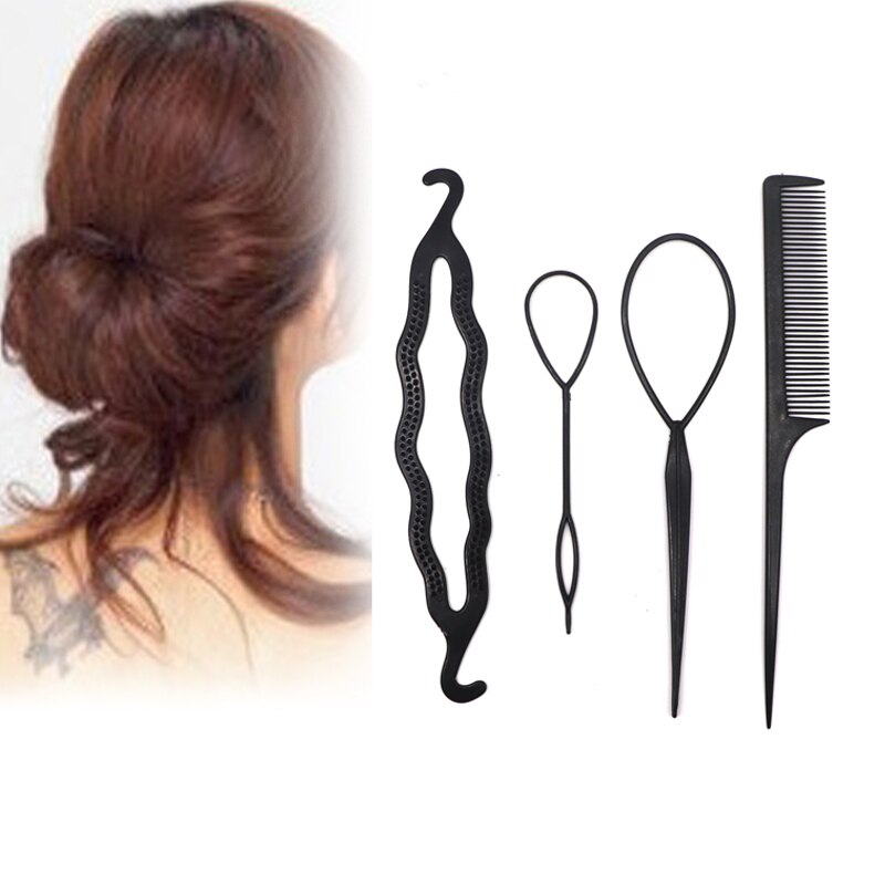 Haar Flechter Pull Haarnadeln Clip Kamm Haarspange für Mädchen Styling Werkzeuge Kit Flechten Donut Haar Brötchen Maker Friseur Zubehör