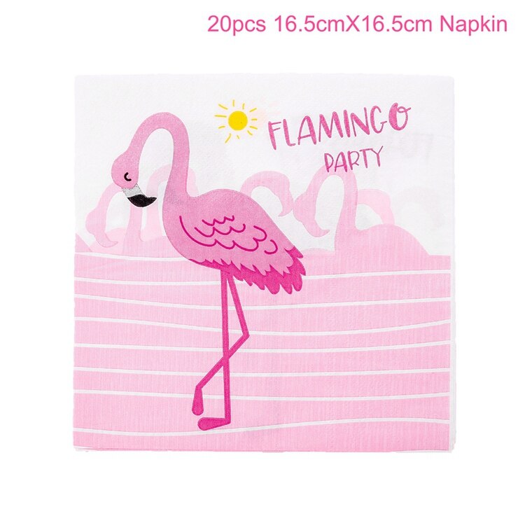Rosa flamingo fest dekoration hawaiisk fest dekorationer flamingo födelsedagsfest dekorationer barn pappersmuggar tallrikar tillbehör: Pappersservett