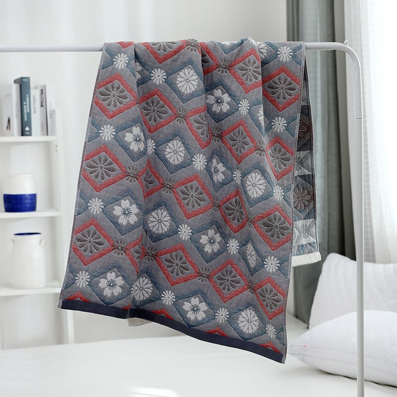 Høj quanlity bomuld muslin håndklædejapansk rent bomuld håndklæde tæppe 4 lag badehåndklæde: 3