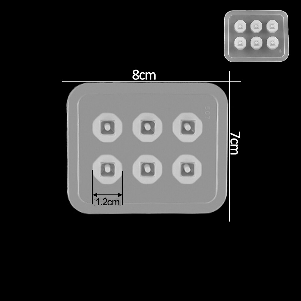 12 Pieces Resin Silicone Prismatic Mold 6 Grid Square Round Casting Mold Beads Pendant DIY Jewelry Making Finding Tools: 09