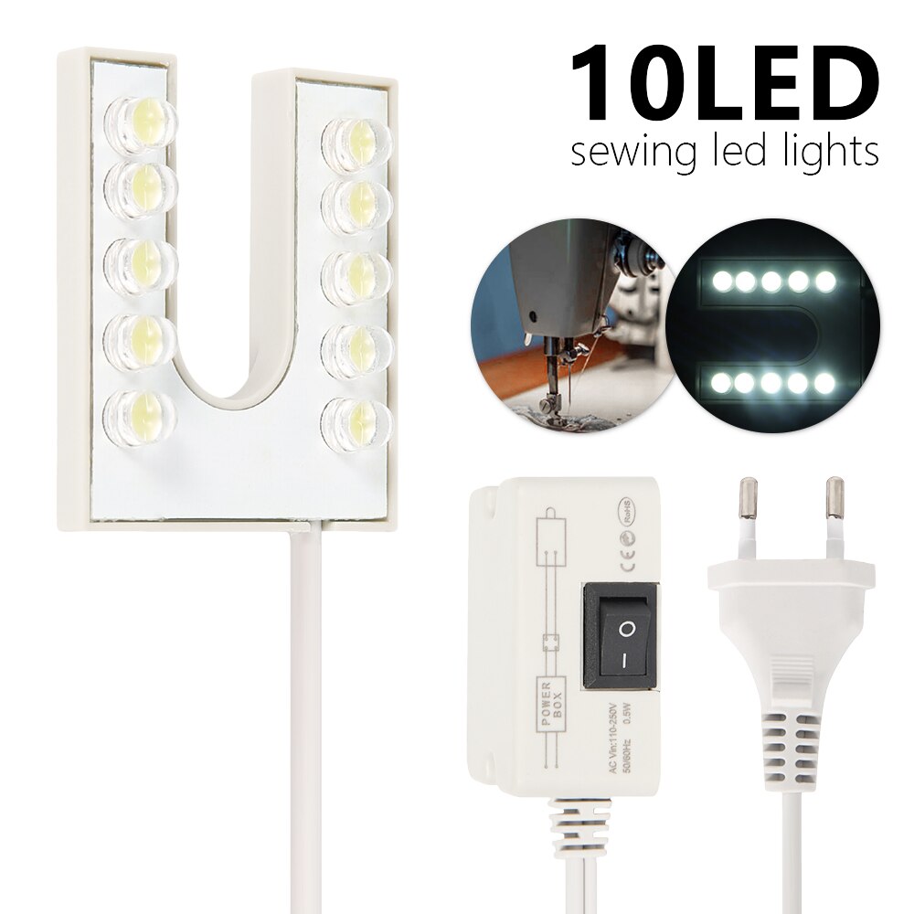 Working Gooseneck LED Light Flexible Gooseneck with Magnetic Base for Sewing Machine 220V EU Plug