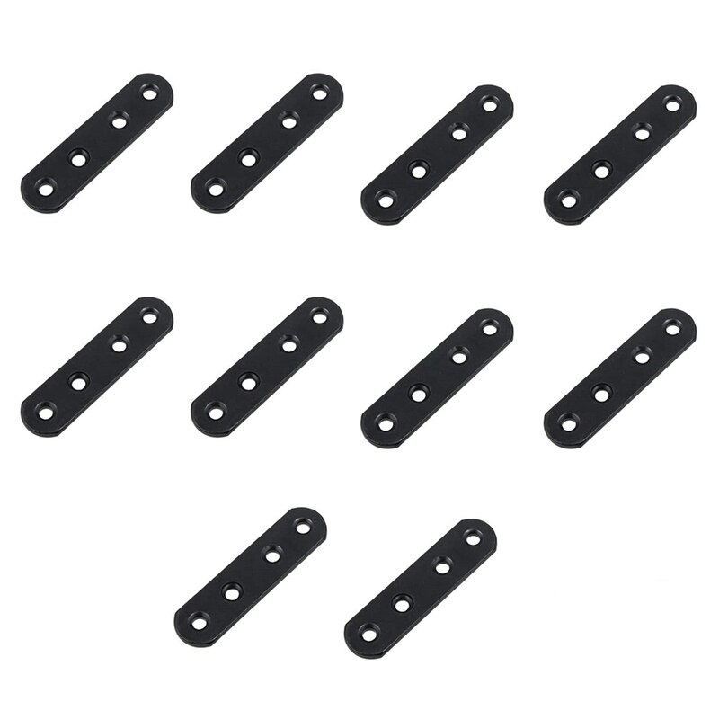 Metal Straight Bracket 4-Hole Flat Mounting Bracket Angle Support Metal Corner Bracket with Mounting Screws: Default Title