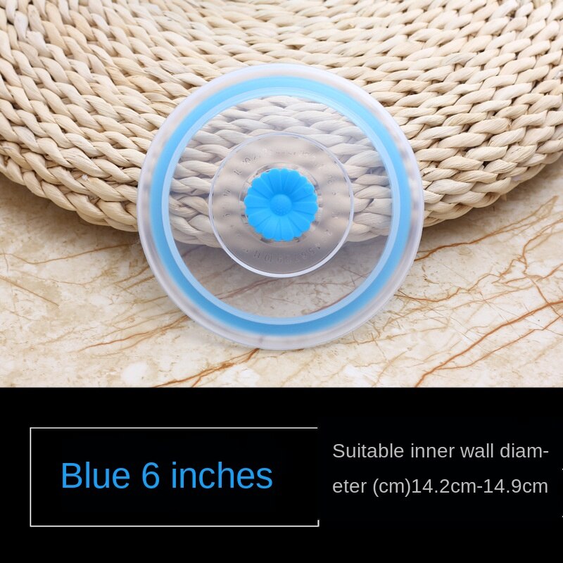 Reusable Food Packaging Cover Silicon Food Fresh-Keep Sealing Cap Vacuum Stretch Silicone Lids Kitchen Silicone Cover: Blue 6 inches