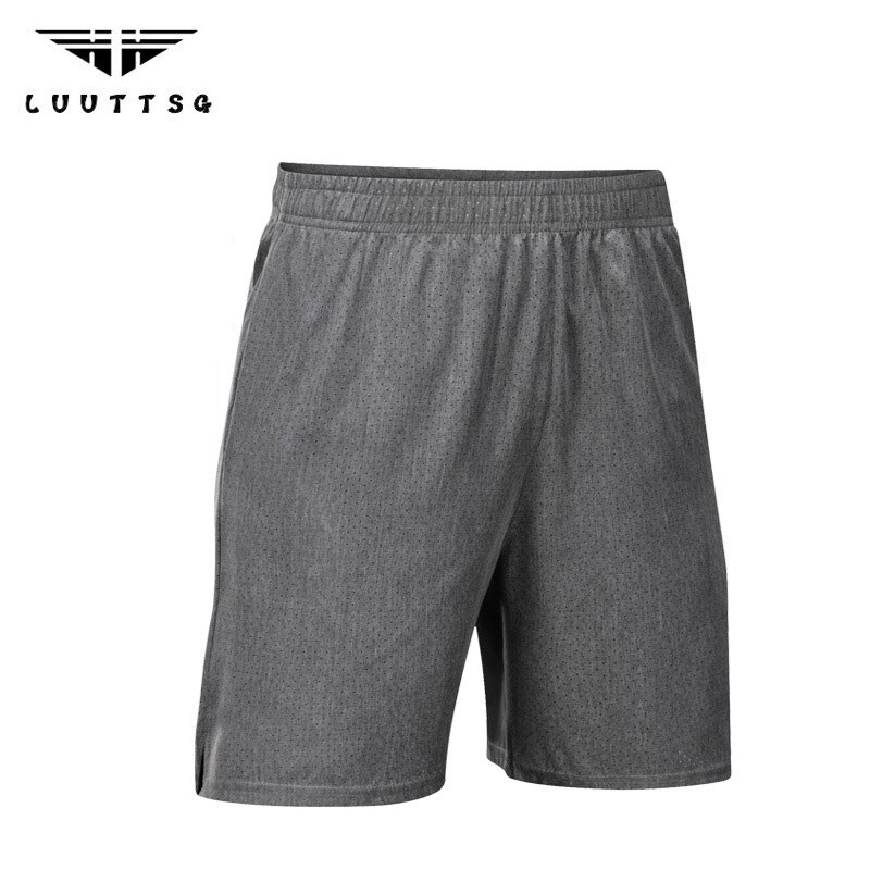 Summer Men's Sport Running Shorts with Quick Dry Breathable Hole Fabric Short Jogging Gym Shorts with Waist Rope and Pocket: Gray / L