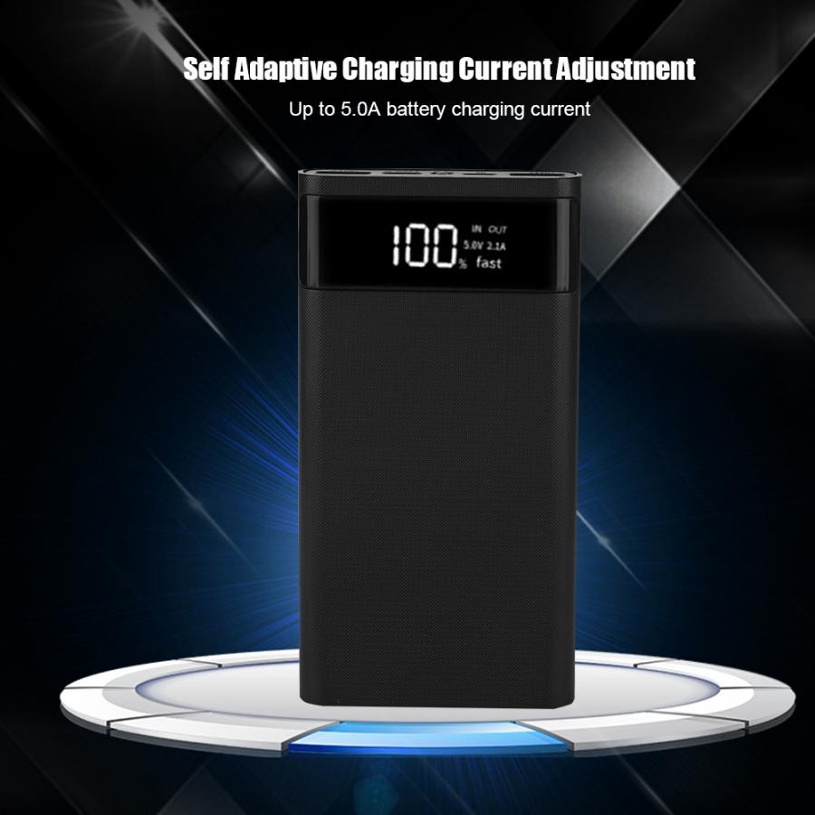 etui til powerbank 6 seksjoner 18650 gjør-det-selv type-c toveis hurtiglading powerbank-hekkekoffert powerbank-boks powerbank-boks