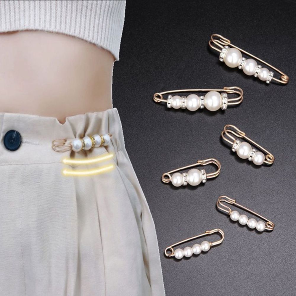 Alfileres joyería cintura hebilla fija accesorios de mujer vestido chal Clips pretina Pin ropa broches conjunto cintura Pin broche: Castaño