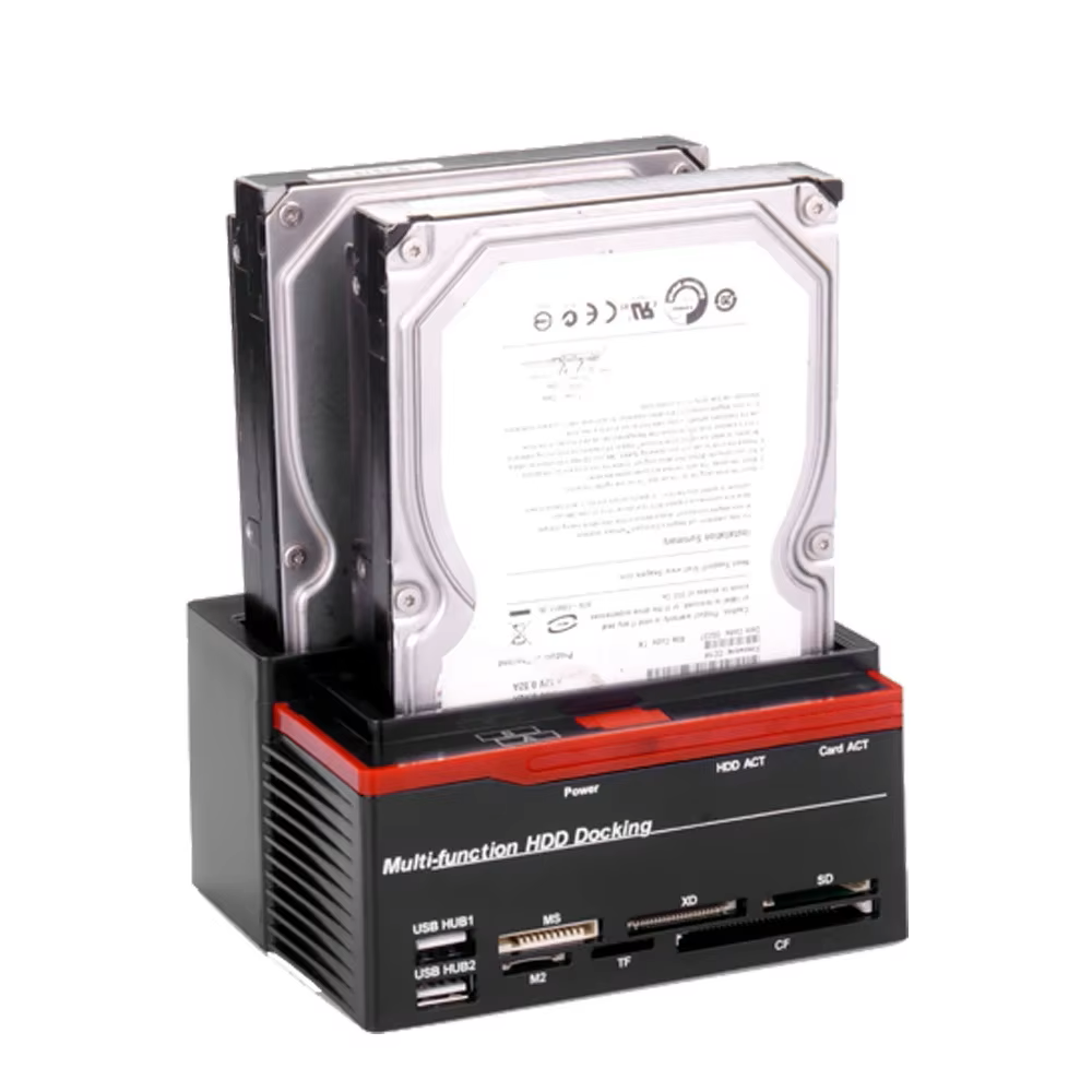 2.5/3.5" SATA IDE HDD Docking Station Clone HDD Enclosure USB 2 Ports USB 2.0 Type C Hub MS/M2/XD/CF/SD/TF Card Reader