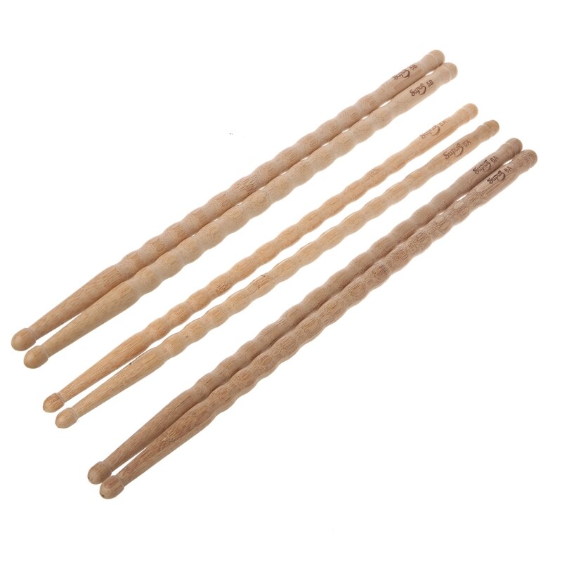 1 Pairs Golvend Patroon Bamboe Drumsticks 5A/5B/6A Drum Stok Duurzaam Praktische