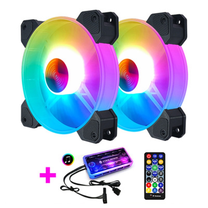 Computer PC Fan Aura Sync Support Adjust RGB Cooling Fan 120mm Silent Control Computer Cooling RGB Case Fans: B