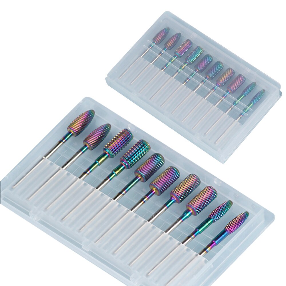 Juego de fresas para manicura, brocas para taladro eléctrico, máquina de manicura, cortadores para la eliminación de barniz de Gel, 10 Uds.