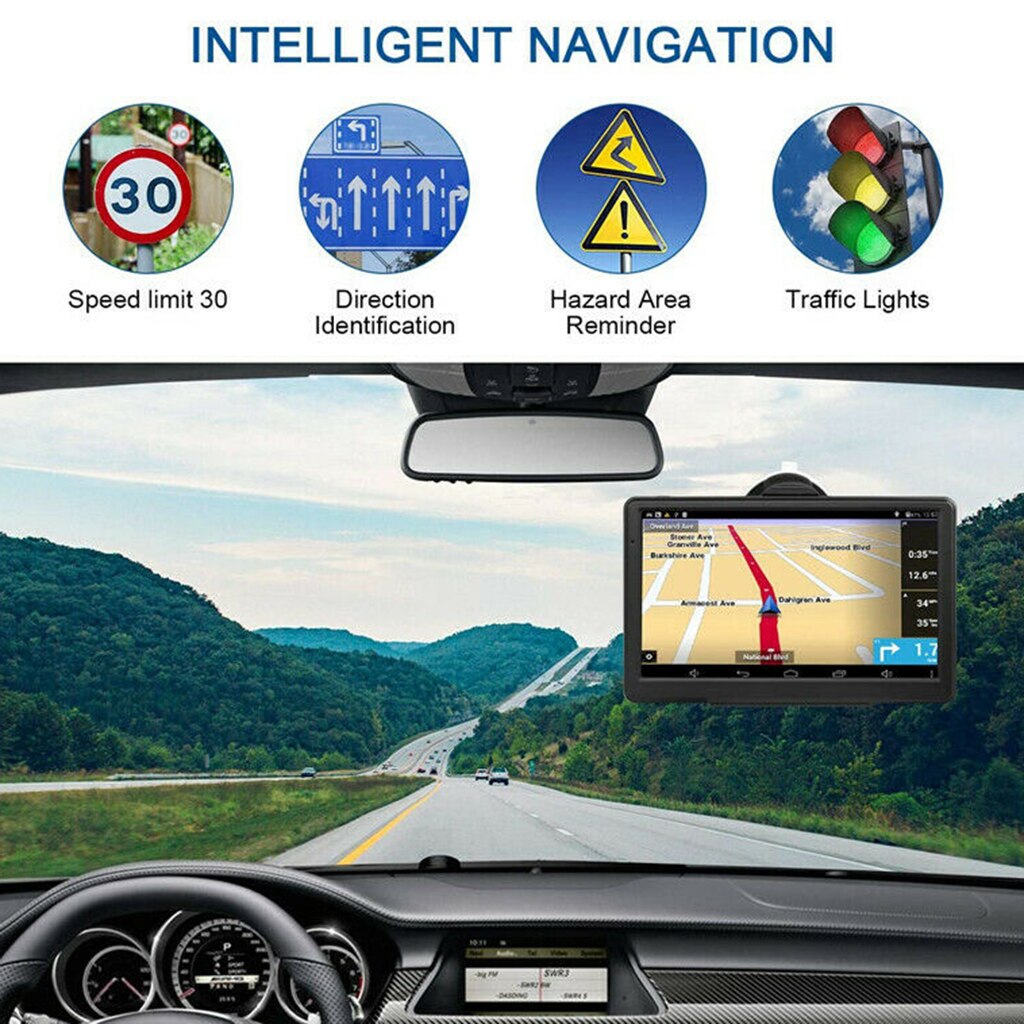 7&quot; Touch Screen Car Truck Sat Nav GPS Navigation 8GB Free Maps Update MP3 MP4 Player