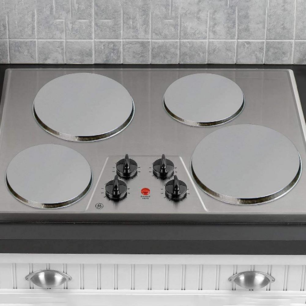 4pcs/Set Stainless Steel Kitchen Stove Top Covers Burner Round Cooker Protection Kitchen Cookware Cover Lid Cooking Tool