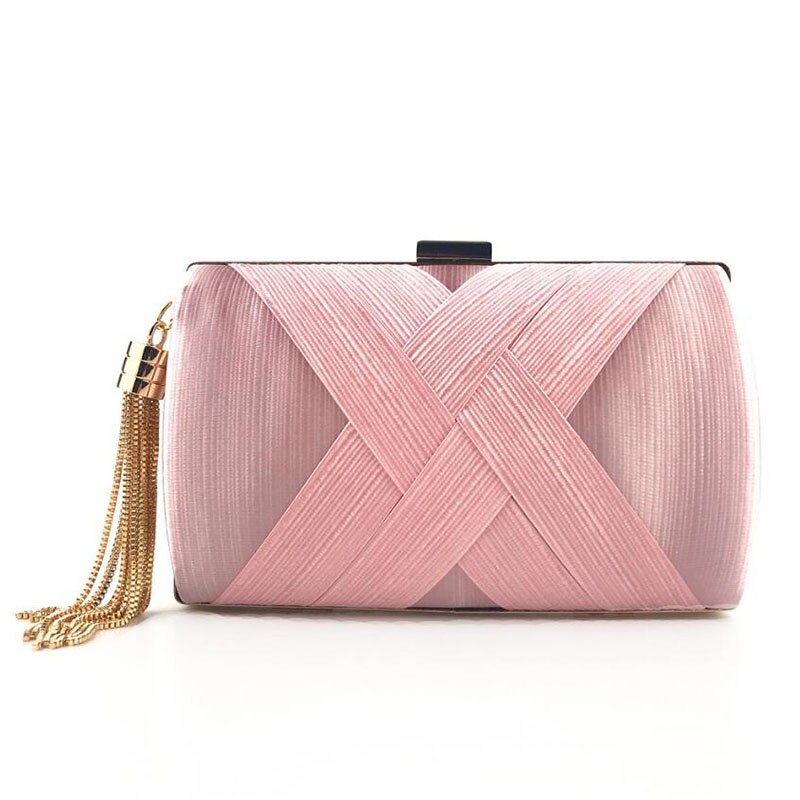 Tamara kobiety eleganckie Tassel sprzęgła torby wieczorowe torebki na imprezę luksusowy projektant wesele kolacja torebka łańcuszkowa torba na ramię moda: pink