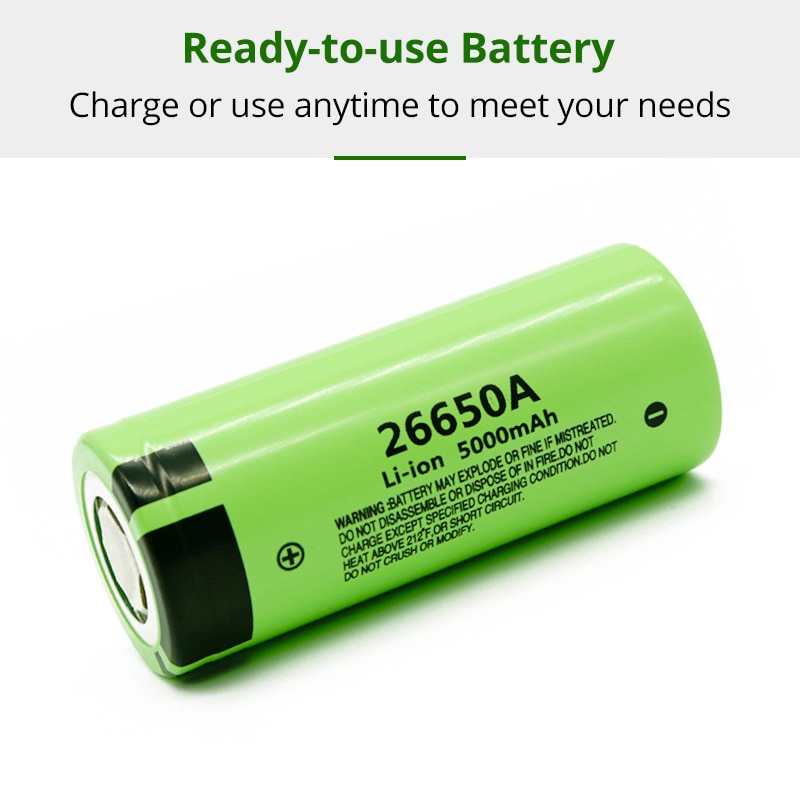 26650 Battery 3.7V 5000mAh Li-ion 26650A Rechargeable Battery for Flashlight Power Bank Power Tools Torch 26650 Lithium Battery