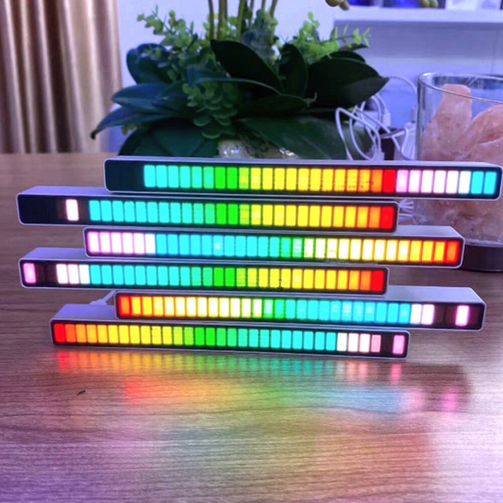 5v rgb-farblichter, 32 leds, sprachgesteuerte ambiente-lichtleiste für pickups, auto-lichtleiste, pickup-tischdekoration, party-dekoration
