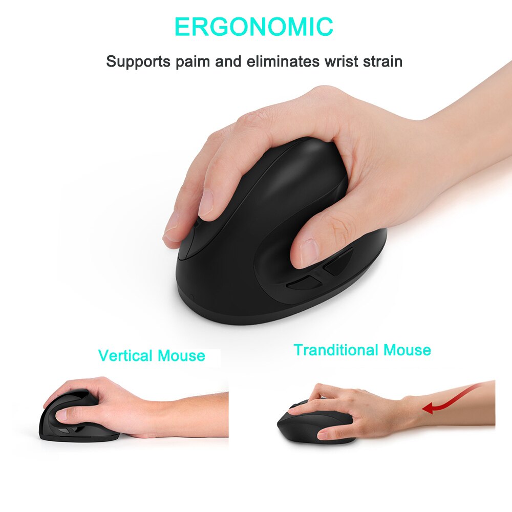 Ingelon Wireless Mouse Wrist souris sans fil logitech Ergonomic Vertical Mouse Optical 800/1600 Computer Mice For Laptop Desktop