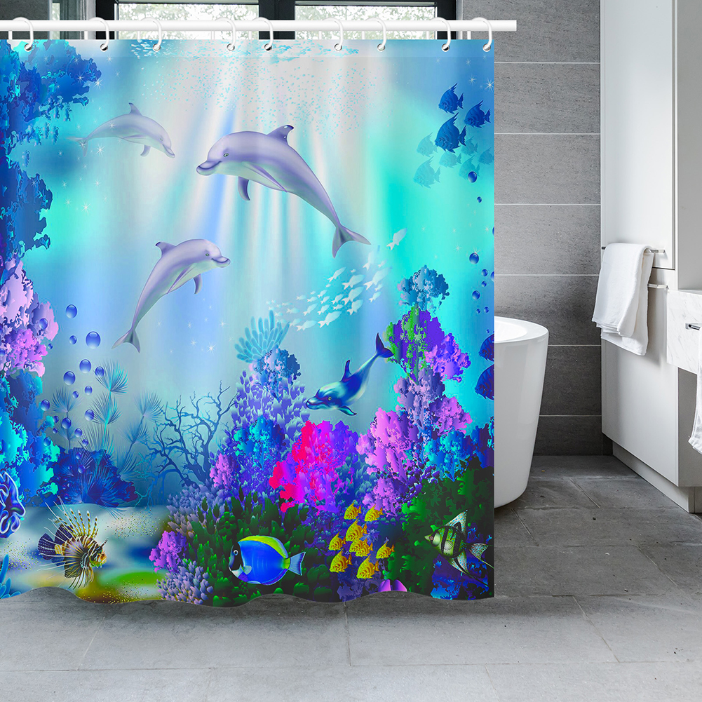 Natuur Douchegordijnen Bos Bad Gordijn Polyester Stof Badkamer Scheidingswand Met Haken Schilderachtige Decor Douchegordijn: 180*180 cm / MULTI