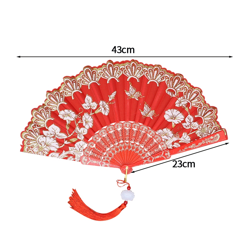 Éventail pliant imprimé de fleurs, éventails à main pour peinture et dessin, éventail décoratif de danse de Style chinois, décoration de maison pour fête de mariage: plum