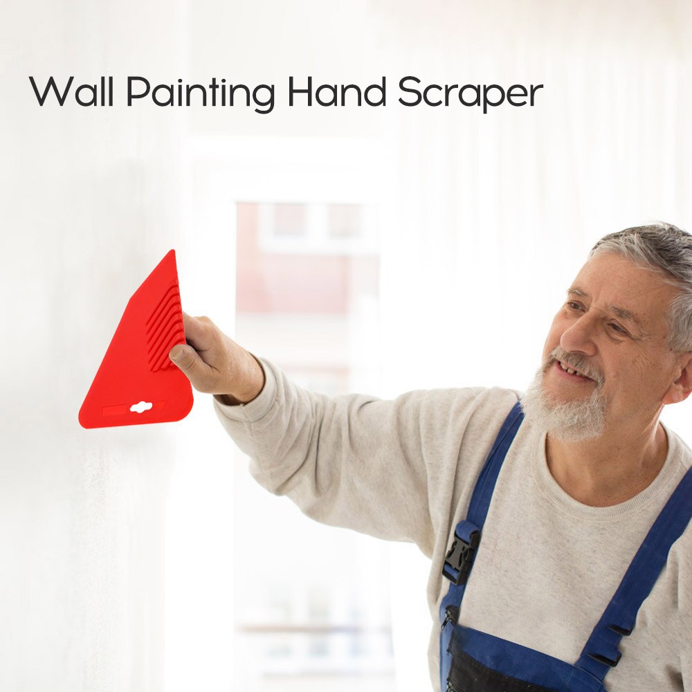 Cepillo portátil grande rojo de goma bisel pintura de pared raspador de mano herramienta de pintura de pared para pared/gabinete/piso