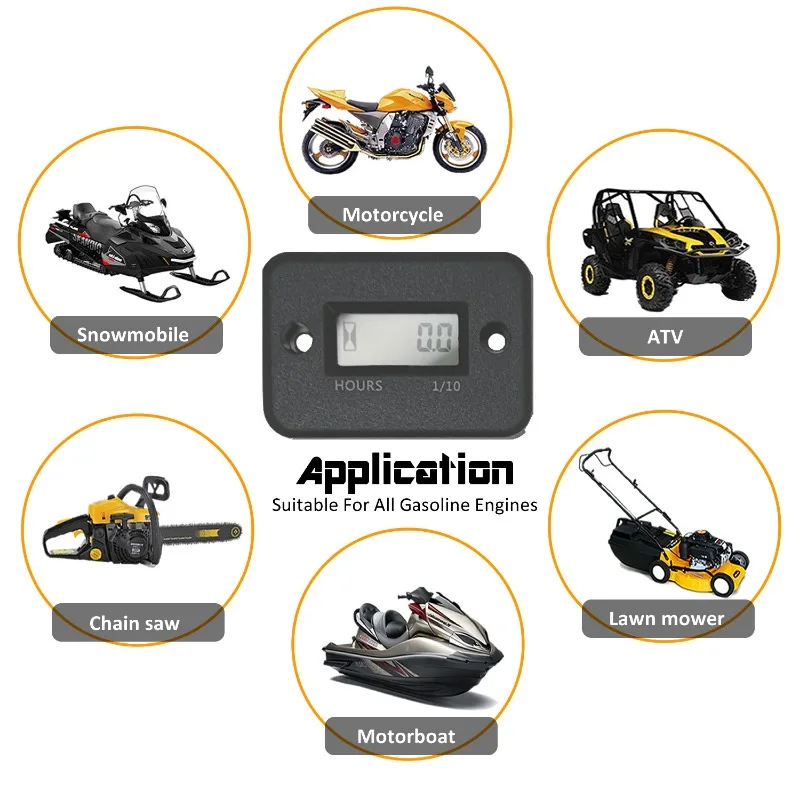 Digitaler Stundenzähler, LCD-Zähler für ATV, Motorrad, Instrumente, Uhren, Schneemobil, Benzin, Stiefel, Generator, Fahrrad, Autozubehör