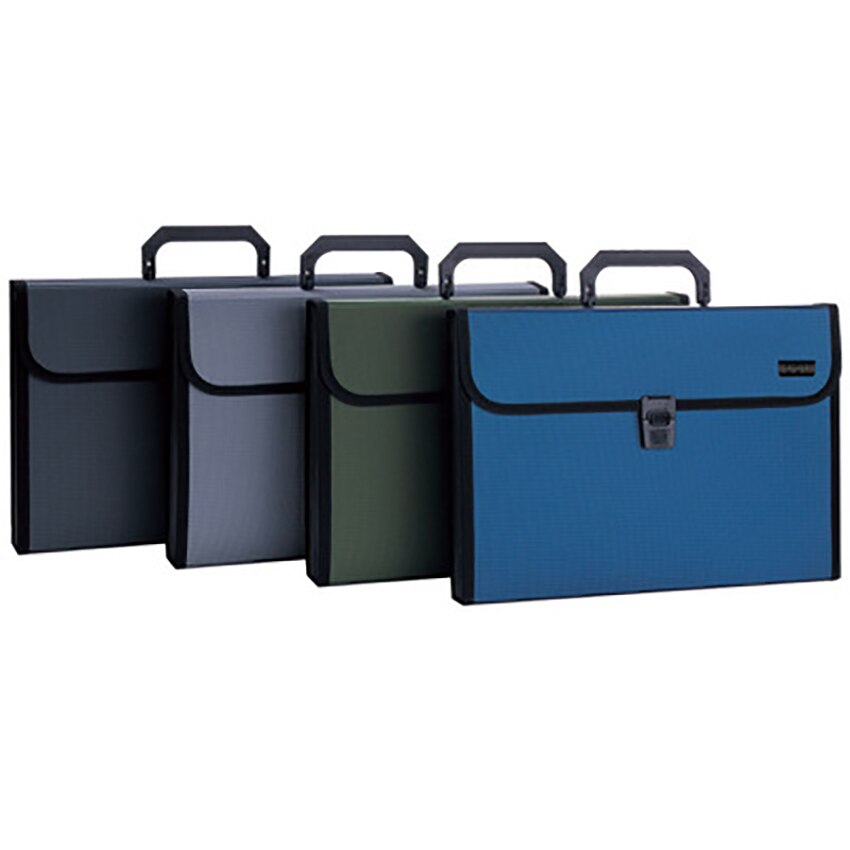 A4 12-pocket Expanding Wallet Paper Holder Document Storage Organizer Bag File Folder Business Briefcase School Stationery