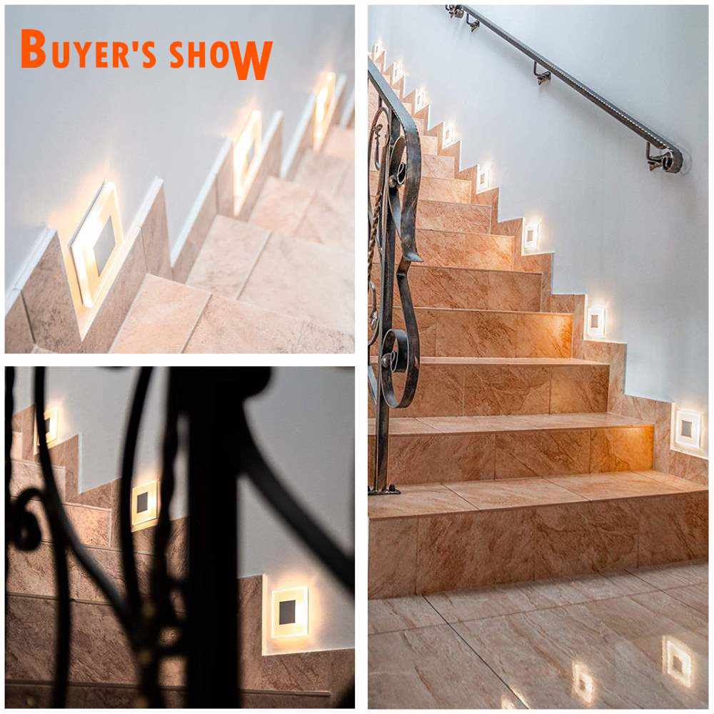 Moderne LED-wand licht 3W acryl wand leuchte Embedded footlight Indoor Treppen schritt dekorative nacht lichter Moderne led wand lampen