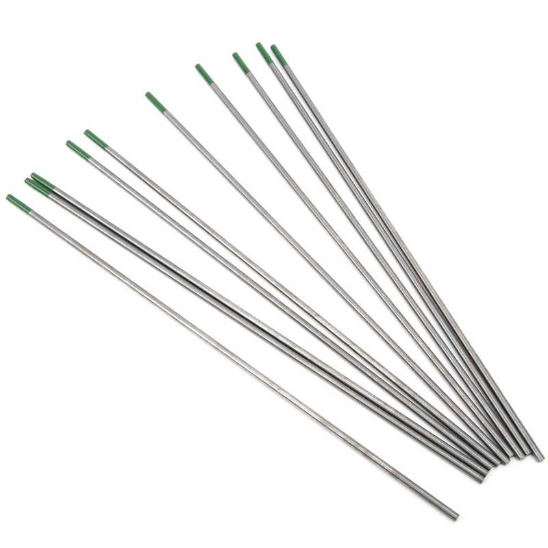 10 Stuks Tungsten Elektroden Wp 2X150Mm Tig Lassen Pure Argon Arc Naald Groen Hoofd Pure Wolfraam Elektrode
