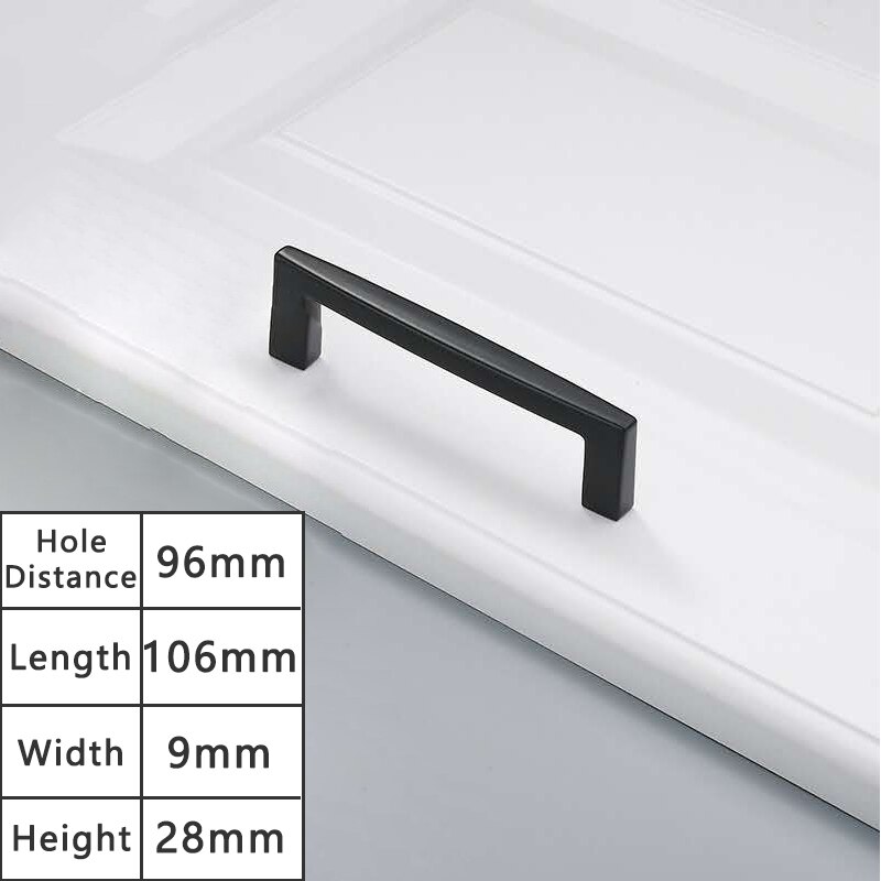 YUTOKO European Style Matte Gold Cabinet Handles Solid Brass Kitchen Cupboard Pulls Drawer Knobs Furniture Handle Hardware: 105-96mm Black