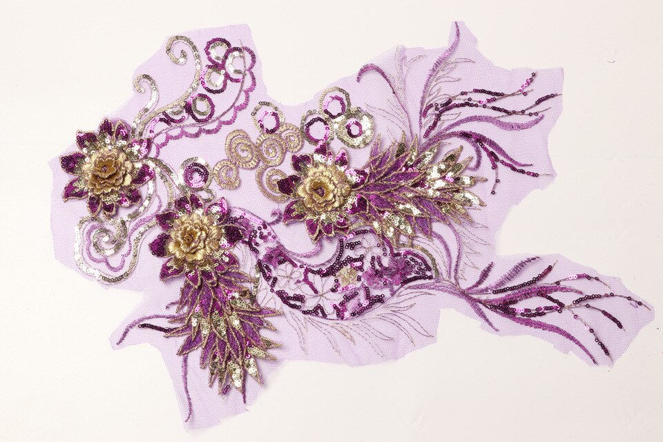 3D Applique lace embroidery: 5