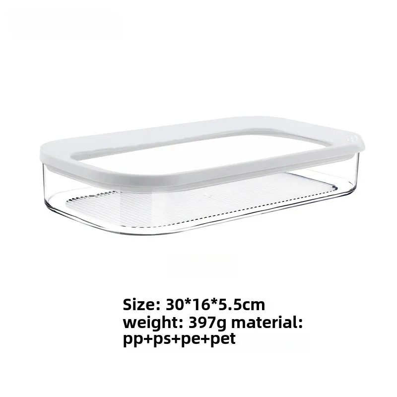 Stapelbarer Mittagessen-Fleischbehälter für Höhle Kühlschrank, Lebensmittel-Aufbewahrungsbox mit Deckel, Delikatessen-Fleisch-Aufbewahrungsbehälter für sterben Kühlschrank-Kälteaufbewahrung: Weiß