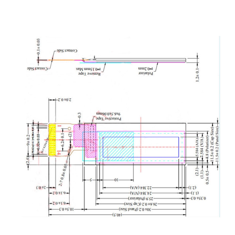 0.91 Inch Oled-scherm 128*32 Iic Interface SSD1306 Driver Wit Scherm