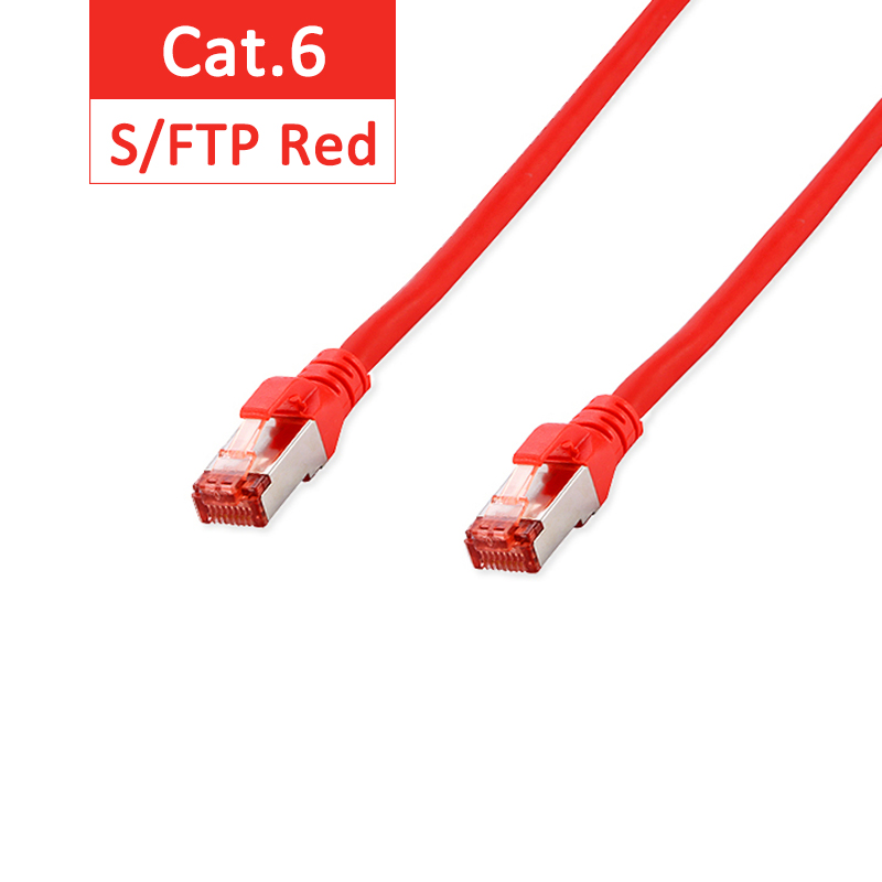 RJ45 Netwerk Cat 6 SFTP Ethernet-kabels C6 Patchkabel Lan Snagless Afgeschermd 6 kleuren: Rood / 1.2m