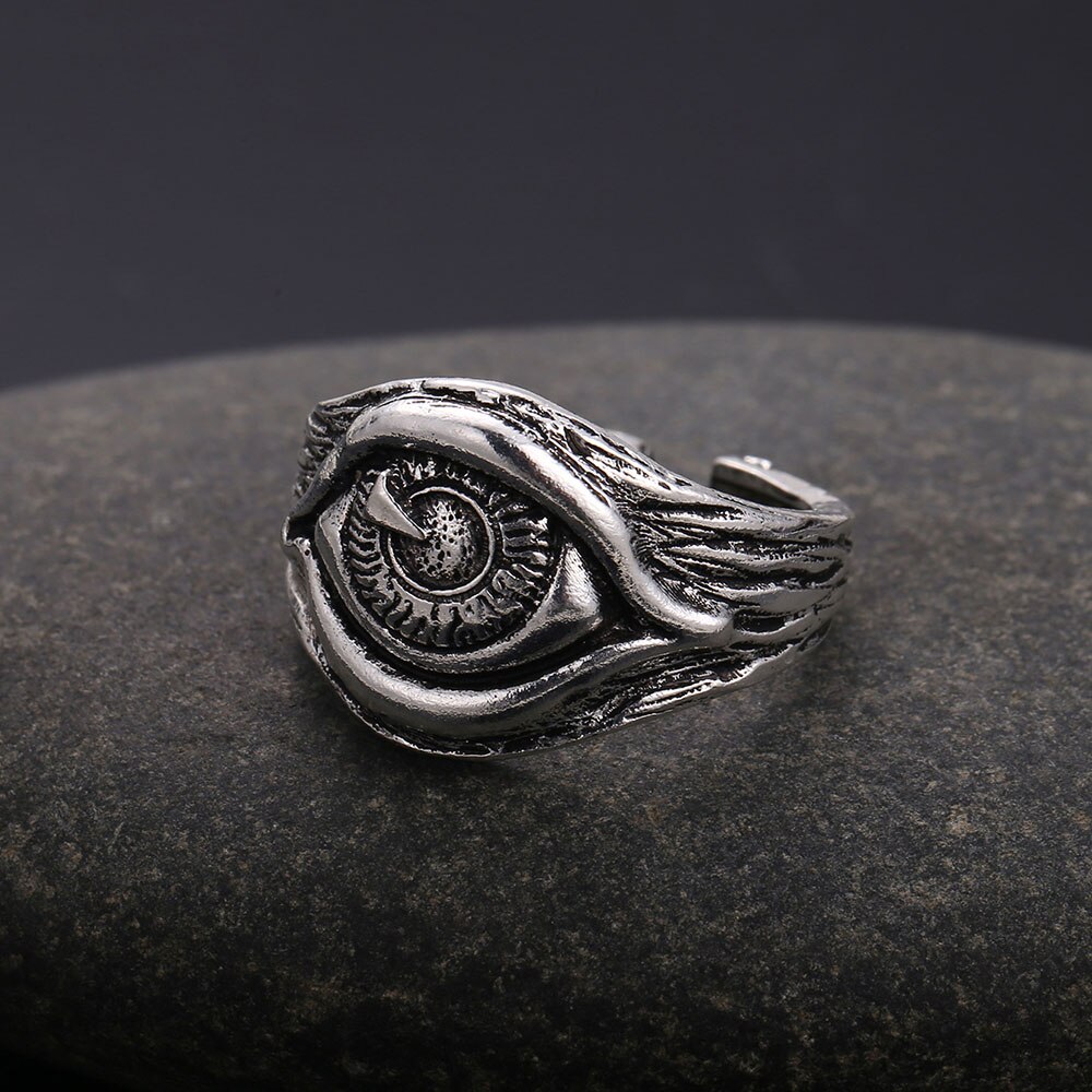 Punk Unisex Evil Eye intagliato anello da donna fatto a mano per anelli da uomo compleanno anniversario di natale regalo gioielli fascia di Halloween