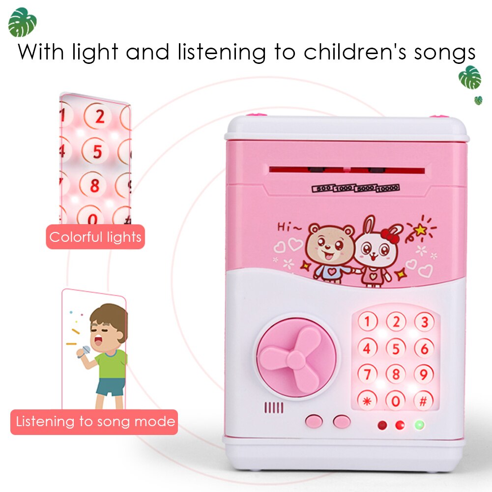 Spaarpot ATM Mini Spaarpot Veiligheid Cartoon Wachtwoord Kauwen Coin Cash Storting Machine Voor Kinderen Kids