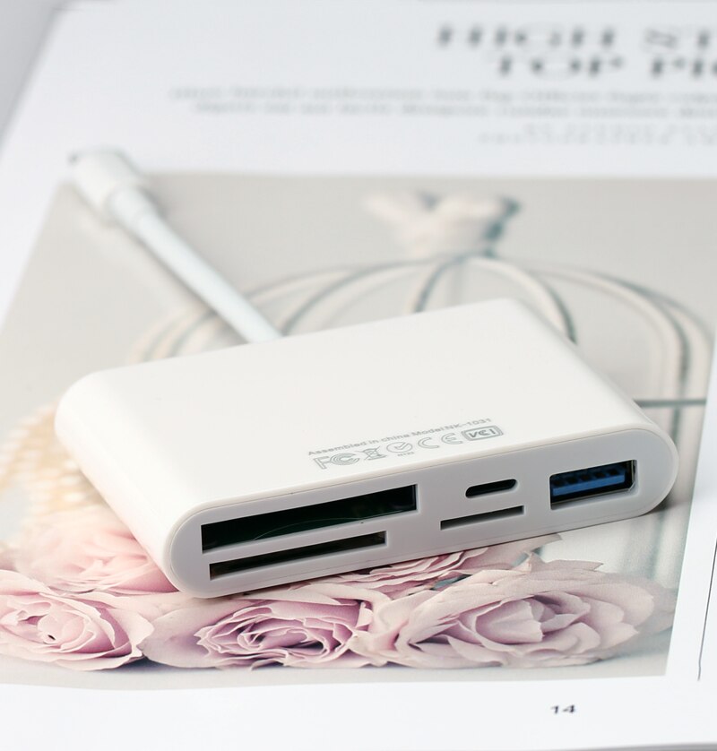 Ios 13 sd tf xqd kort usb 3.0 kortläsare stöd usb mus u flash disk enhet otg adapter för iphone 11 pro max x xs  xr 7 8 12