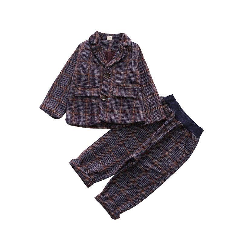 Inghilterra Stile del Vestito dei bambini 2 Pcs Del Bambino Boys & Girls Primavera Autunno Nuovo Plaid Capretti del Vestito casual Vestiti Set giacca sportiva del Cappotto + Pantaloni X76