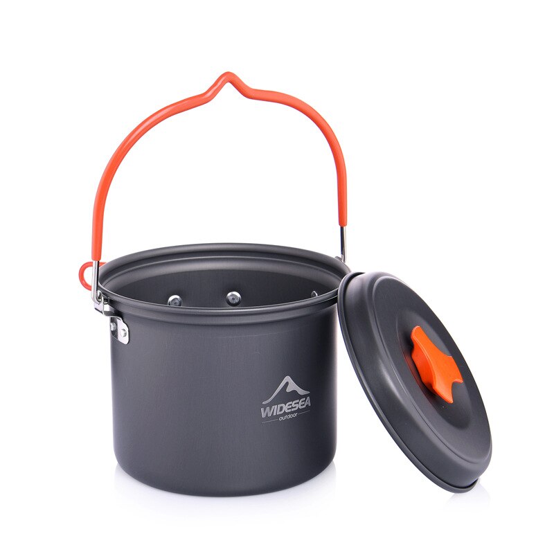 Widesea Camping Benodigdheden Aluminium Opknoping Pot Keuken Voor Outdoor Cooking Anti-aanbak Kookgerei 2 ~ 3 Personen Voor Toerisme Hike Picknick: Default Title