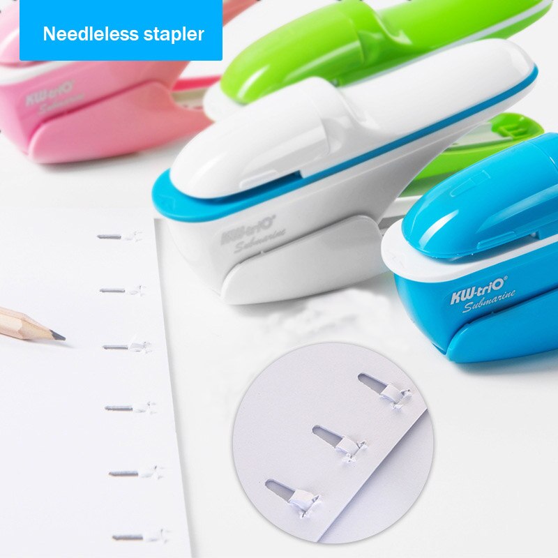 Staple-free Stapler Stationery Child Safety Stapler for Notebook A4 Paper Binding and Labor Saving School Office Supplies