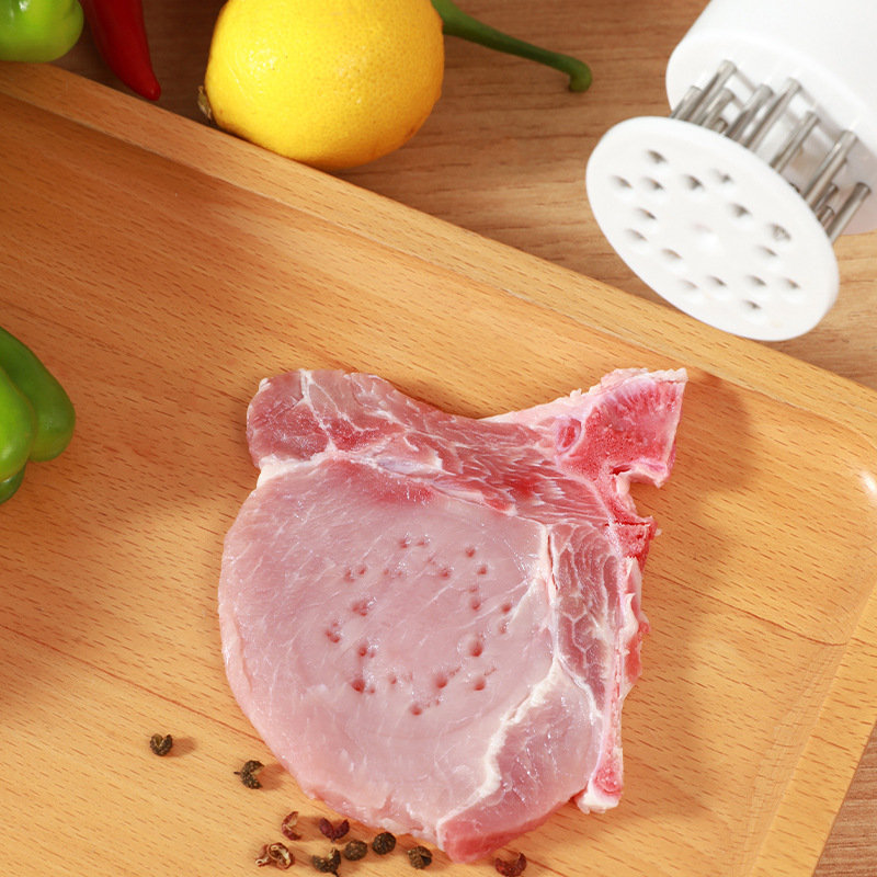 Handmatig vleesprikker van roestvrij staal, keukenhulpmiddel voor thuisgebruik, vleesbereiding, barbecue, vlees mals maken met een naald