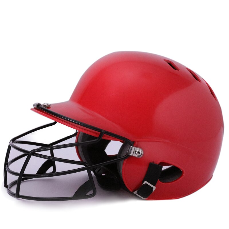 Capacete profissional para beisebol, softball, calcanhar, dupla costura, helme: Vermelho