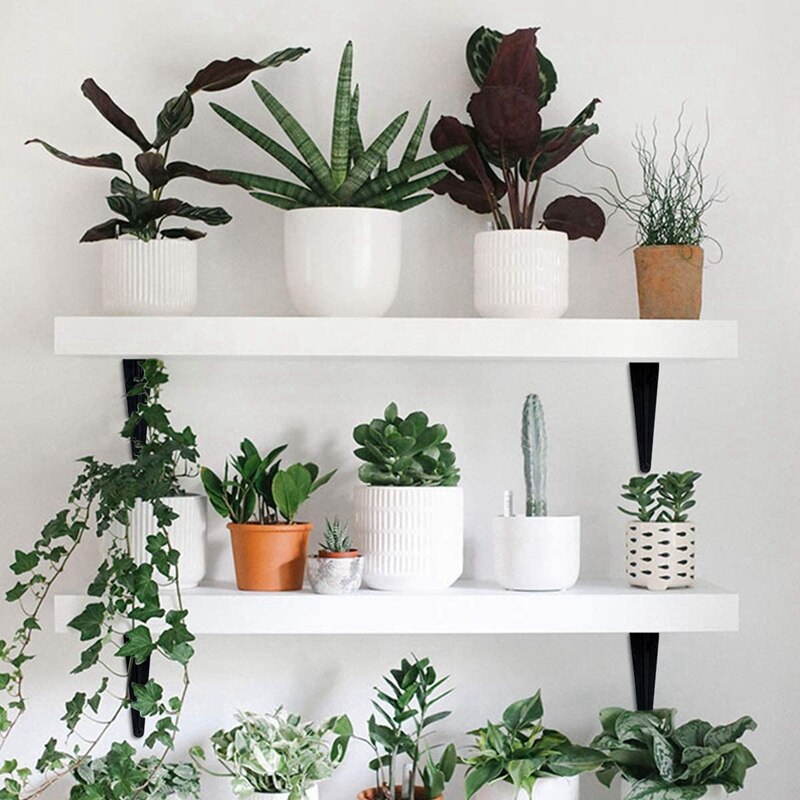 10 Pack Shelf Brackets 10 Inch, Heavy Duty L Corner Brace Support, Metal Joint Angle Bracket for Hanging, Bracket