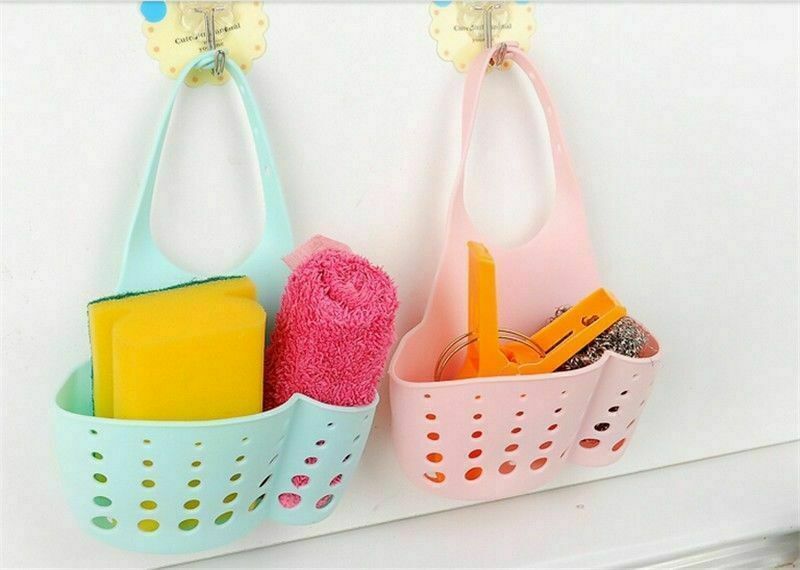 Sponshouder voor de gootsteenkraan aan de zijkant van de keuken, plastic sponshouder voor de gootsteen