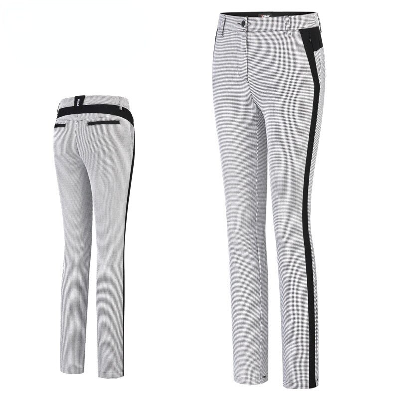 PGM-Pantalones deportivos a cuadros para mujer, ropa de Golf para otoño e invierno, pantalón de chándal ajustado y cálido, de cintura alta, se puede poner una camiseta de Golf
