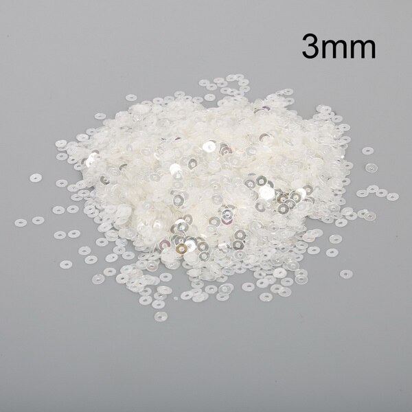 Wit/Mix Kleur 3/4/5/6mm (1500-10000 stks) ronde Platte Sequin, voor sieraden maken kleding accessoires diy art decoratie: 3mm White 10000pcs