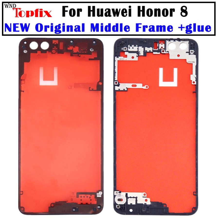 Cadre moyen pour HUAWEI Honor 8 boîtier de châssis de plaque de lunette arrière avec adhésif Double face Honor 8 remplacement du cadre arrière