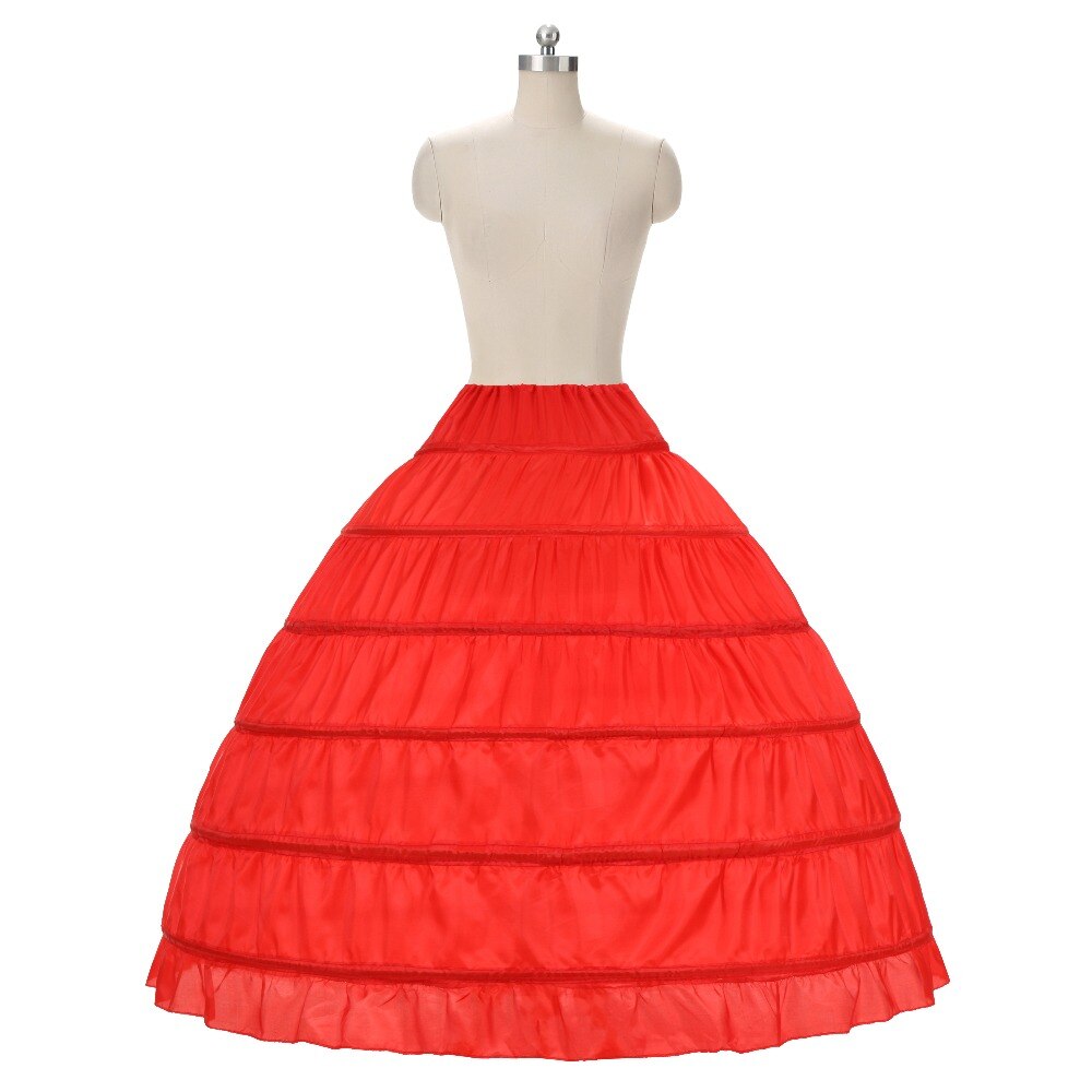 White 6 Hoops Petticoats Plus Size Organza For Ball Gown Wedding Dresses Crinoline Underskirt In Stock: Red