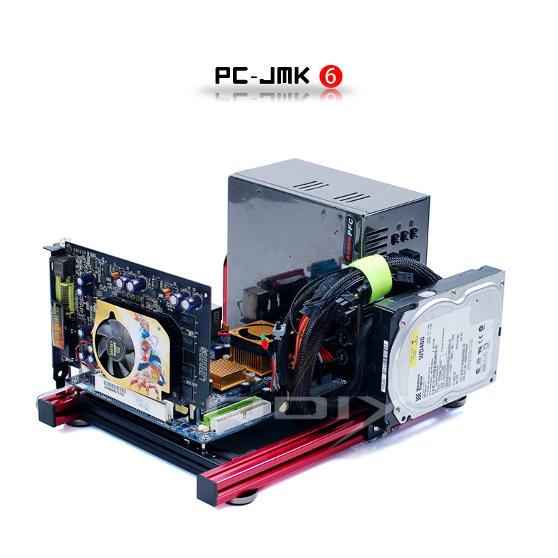 QDIY PC-JMK6 MicroATX Aluminium Horizontale Volledige Open Computer Case Chassis